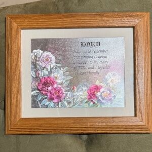 Floral Inspirational Wall Art in Wooden Frame